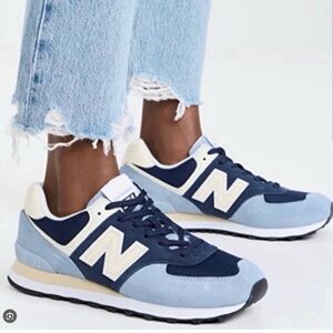 New Balance Athletic Shoes Blue Cream Classic Design